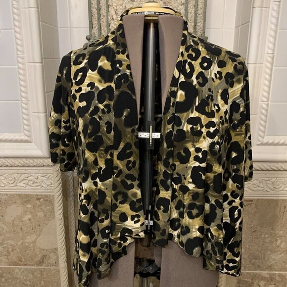 AGB. Size 20W. Open Front Jersey Jacket. Stretch. Animal Print. B72 - Picture 1 of 7